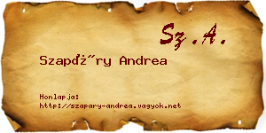 Szapáry Andrea névjegykártya