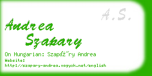 andrea szapary business card